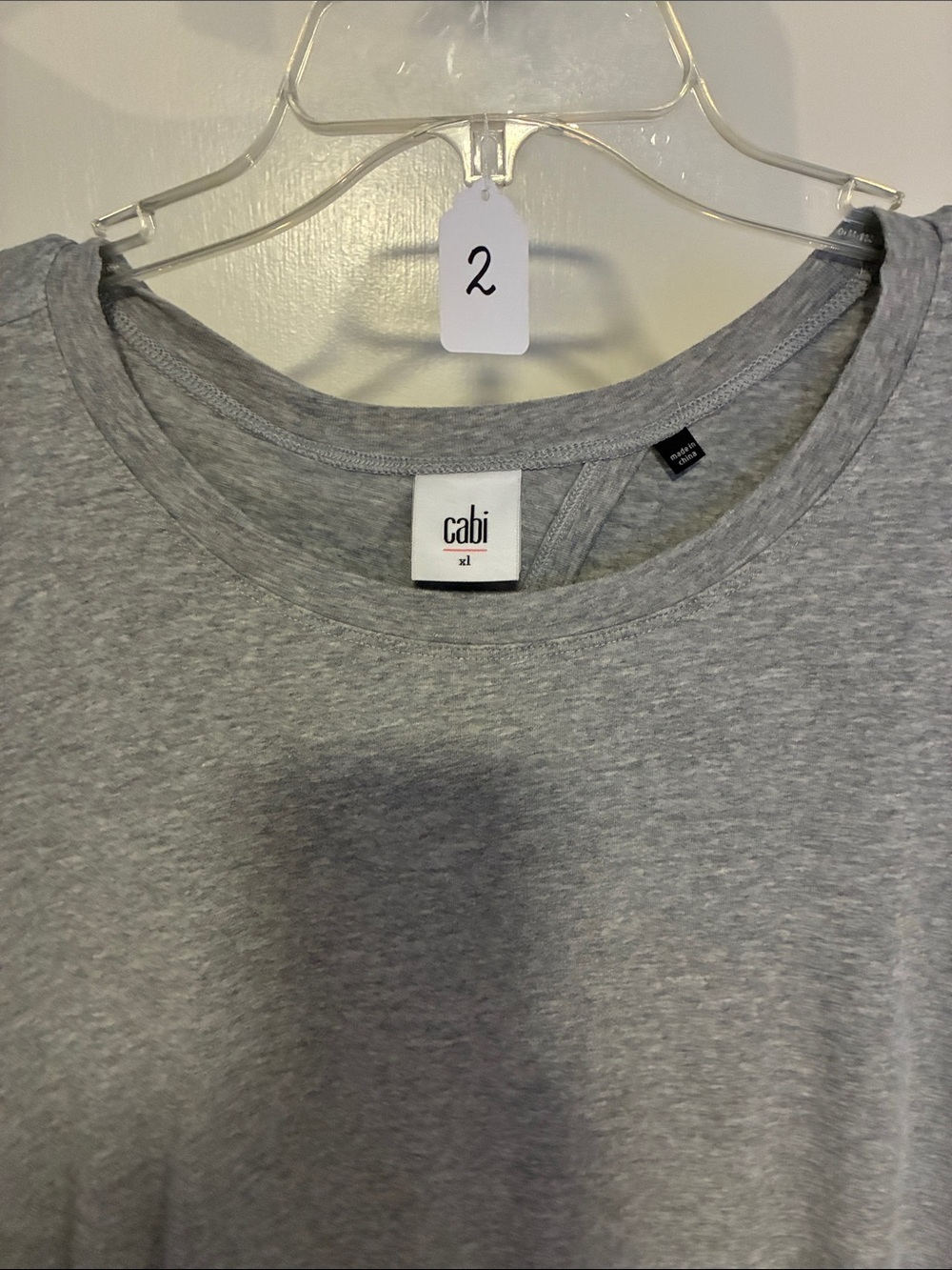 CAbi Heather Gray Twist-Back Long Sleeve Tee XL - Picture 4 of 5